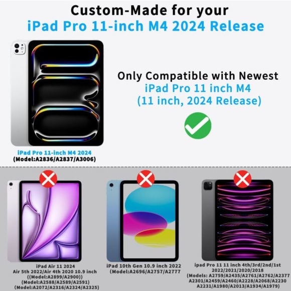 ✨BNWT - Apple iPad Pro 11” Case 2024 (M4, 5th Gen) Pencil Holder - Light Blue✨ - Picture 3 of 8